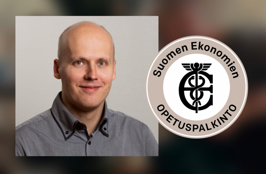 Turun kauppakorkeakoulun Lauri Lepistö palkittiin erinomaisesta opettamisesta