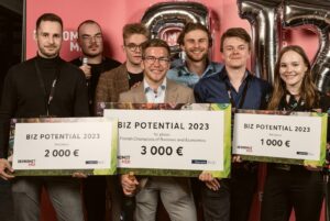 The team of Svenska Handelshögskolans Studentkår (SHS) won the Biz Potential 2023 competition