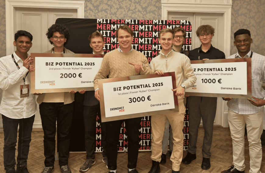 The team of Svenska Handelshögskolans Studentkår (SHS) won the Biz Potential 2025 competition